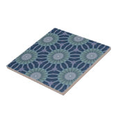 Teal & Navy Geometric Kaleidoscope Pattern タイル (側面)