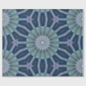 Teal & Navy Geometric Kaleidoscope Pattern ラッピングペーパー (フラット)