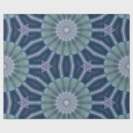 Teal & Navy Geometric Kaleidoscope Pattern ラッピングペーパー