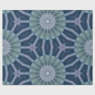 Teal & Navy Geometric Kaleidoscope Pattern ラッピングペーパー