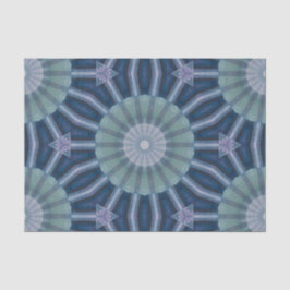 Teal & Navy Geometric Kaleidoscope Pattern 薄葉紙