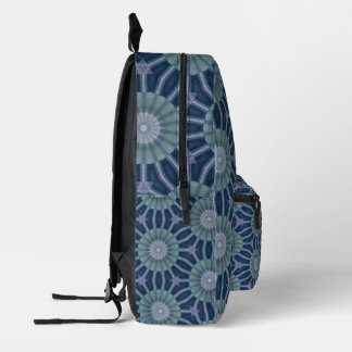 Teal & Navy Geometric Kaleidoscope Pattern Necktie プリントバックパック