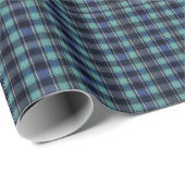 Teal & Navy Tartan Plaid Gift Wrap Wrapping Paper ラッピングペーパー (ロールコーナー)