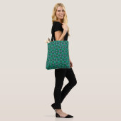 Teal Neon Flower Pop Pattern Tote トートバッグ (モデル)