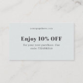 Teal ocean, modern 割引カード (裏面)