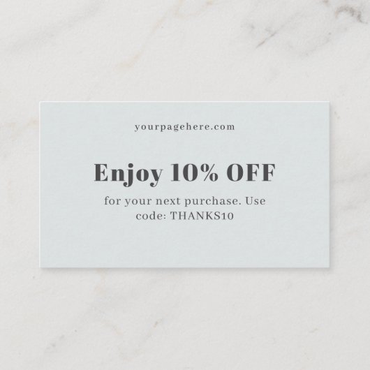 Teal ocean, modern 割引カード (裏面)