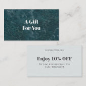 Teal ocean, modern 割引カード (正面/裏面)