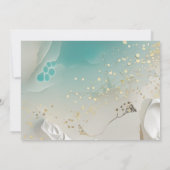 Teal Ocean Tide & Gold Ethereal Shoreline Wedding 招待状 (裏面)