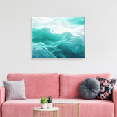 Teal Ocean Waves Abstract Dream  キャンバスプリント (インサイチュ (リビング))