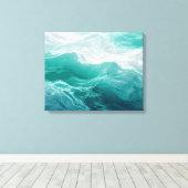 Teal Ocean Waves Abstract Dream  キャンバスプリント (インサイチュ (ウッドフロア))