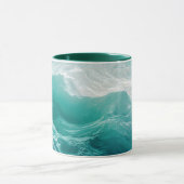 Teal Ocean Waves Abstract Dream  マグカップ (中央)