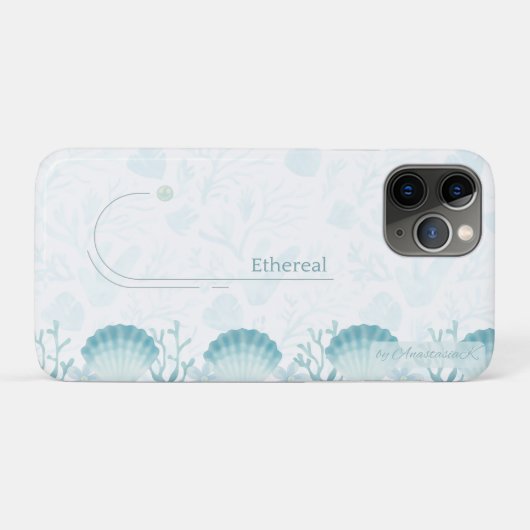 Teal Oceanic Pearls Personalised  Case-Mate iPhoneケース (裏面(横))