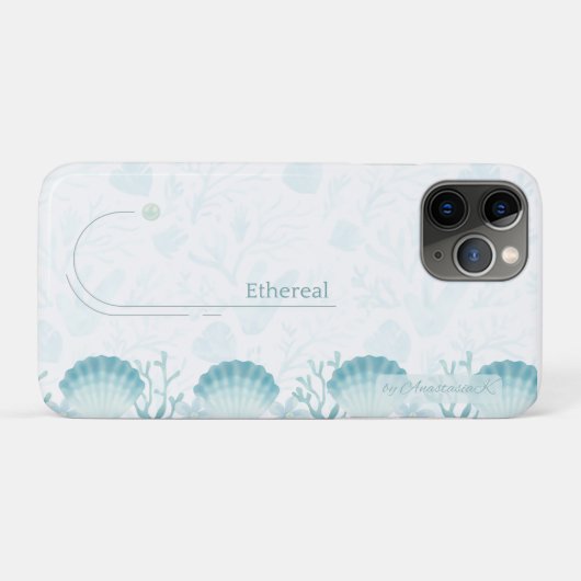 Teal Oceanic Pearls Personalised Case-Mate iPhoneケース (裏面(横))
