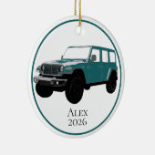 Teal Off-Road Utility Vehicle 7 slot grille セラミックオーナメント (右)