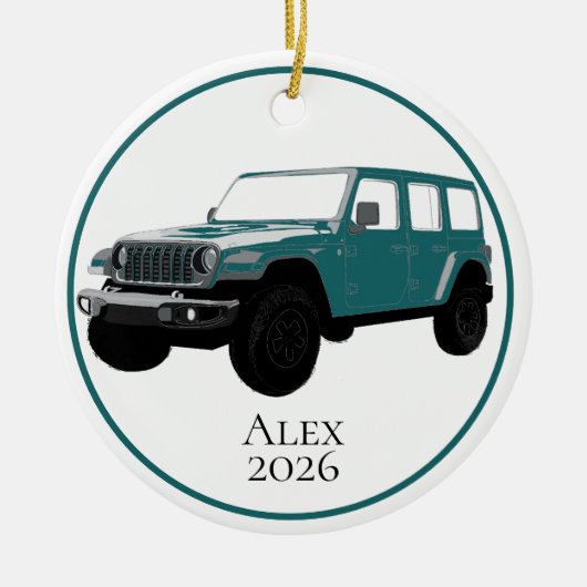 Teal Off-Road Utility Vehicle 7 slot grille セラミックオーナメント (正面)