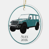 Teal Off-Road Utility Vehicle 7 slot grille セラミックオーナメント (左)