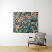 Teal Orange abstract  タペストリー (インサイチュ(横))