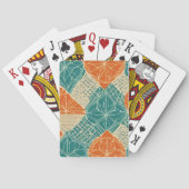 Teal, Orange, and Tan Abstract Flowers トランプ (裏面)