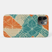 Teal, Orange, and Tan Abstract Flowers  Case-Mate iPhoneケース (裏面(横))