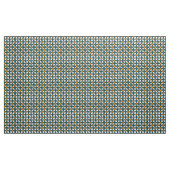Teal Orange Floral Grid Poplin Fabric ファブリック (ヤード)