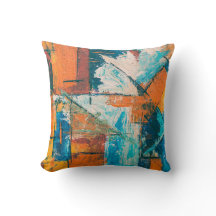 Teal & Orange Impasto Abstract