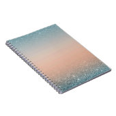 Teal & Orange Notebook with Blue Glitter ノートブック (右側)