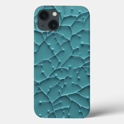 Teal Organic Texture iPhone Case Modern Style Case-Mate iPhoneケース (裏面)