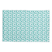 Teal Paisley Floral Pattern 枕カバー (裏面)