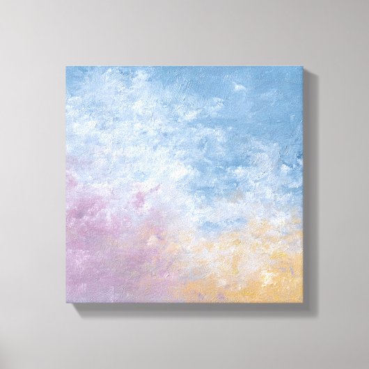 Teal & Peach Textured Abstract Canvas Print キャンバスプリント (正面)