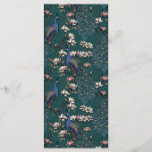 Teal Peacock Hand-Drawn Wedding Menu メニュー (裏面)