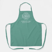 Teal Personalized Apron with Logo Custom Uniform エプロン (正面)