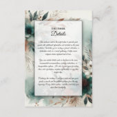 Teal Petals in Bronze Bloom Wedding エンクロージャーカード (正面)
