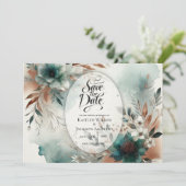 Teal Petals in Bronze Bloom Wedding セーブザデート (スタンド正面)
