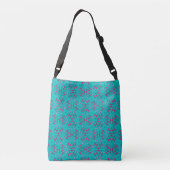 Teal Pink Retro Geometry Pattern Bag クロスボディバッグ (裏面)