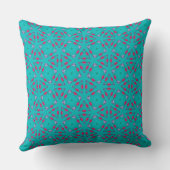 Teal Pink Retro Geometry Pillow クッション (裏面)