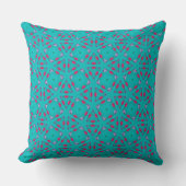 Teal Pink Retro Geometry Pillow クッション (正面)