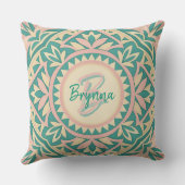 Teal & Pink Spring Garden Tote クッション (裏面)