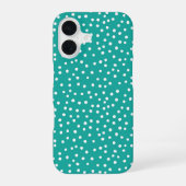 Teal Polka Dot Pattern Phone Case iPhone 16ケース (裏面)