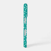 Teal Polka Dot Pattern Phone Case iPhone 16ケース (右側面)
