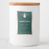 Teal Product Label Rose Gold Frame Logo Monogram フードラベル (正面)