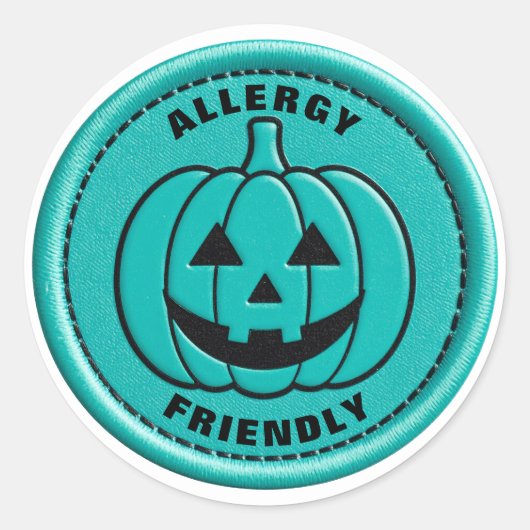 Teal Pumpkin Allergy Friendly Non Food Treat Alert ラウンドシール (正面)