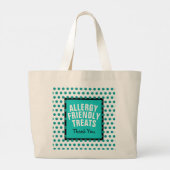 Teal Pumpkin Allergy Friendly Non Food Treat Alert ラージトートバッグ (裏面)