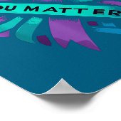 Teal Purple Heart You Suicide Prevention Awareness ポスター (角)
