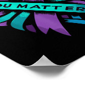 Teal Purple Heart You Suicide Prevention Awareness ポスター (角)