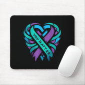 Teal Purple Heart You Suicide Prevention Awareness マウスパッド (マウス)