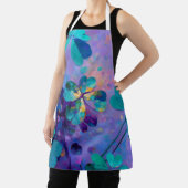 Teal & Purple Lucky Clover Art Apron エプロン (インサイチュ)