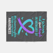 Teal Purple Memory Granddaughter Suicide Preventio フリースブランケット (正面(横))