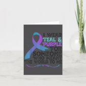 Teal Purple Ribbon For Suicide Prevention Awarenes カード (正面)