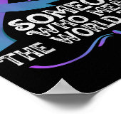 Teal Purple Ribbon For Suicide Prevention Awarenes ポスター (角)