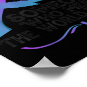 Teal Purple Ribbon For Suicide Prevention Awarenes ポスター (角)